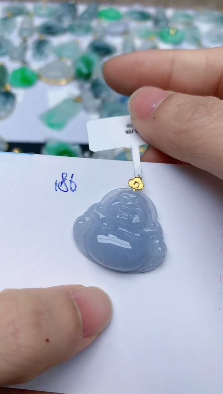 【闪购商品】翡翠颈饰18K金镶嵌天然翡翠A货    186