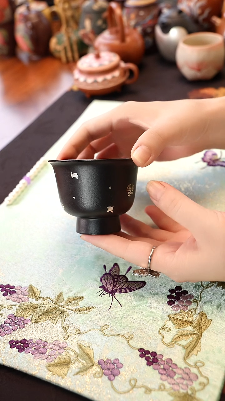 紫砂其他焐灰高足 福杯