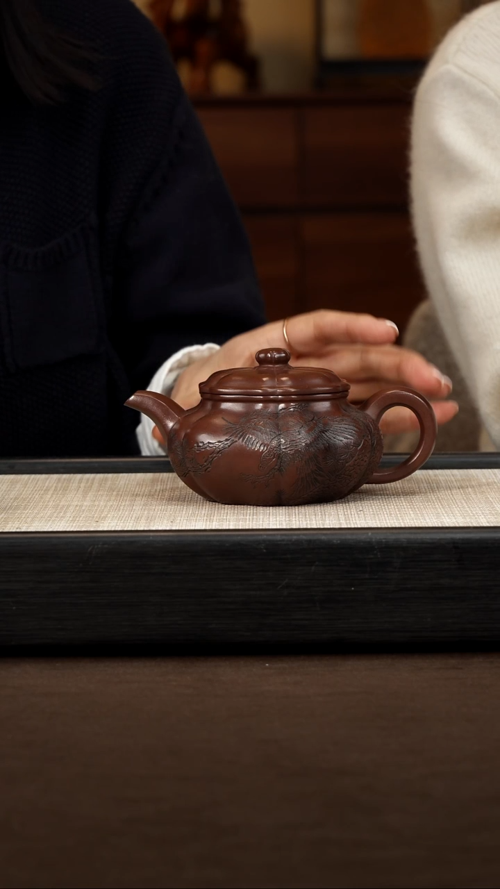 茶壶紫砂【P024】葵仿古 220c  WHJ