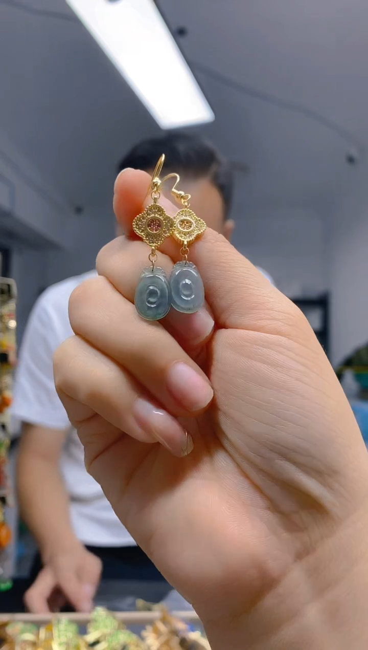 【闪购商品】翡翠耳饰合金388翡翠耳钩