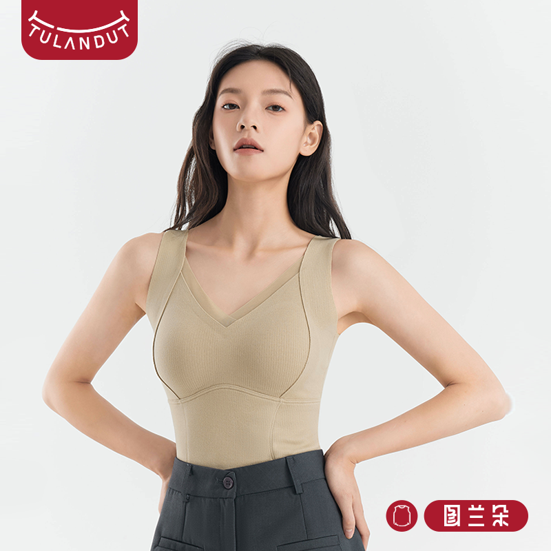 背心内搭女美背秋冬蕾丝美背背心极简风无钢圈纯色