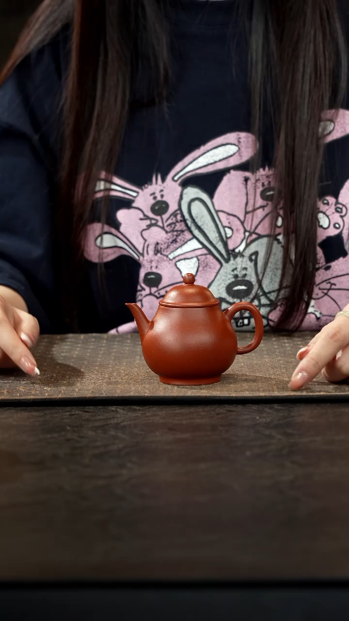 茶壶紫砂大*V全手朱泥梨潘壶