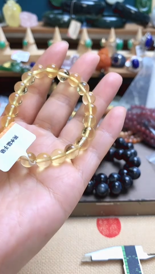 颈饰未镶嵌黄晶=*静黄水晶手链