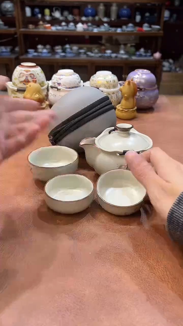 真的很便宜会开片的旅行茶具