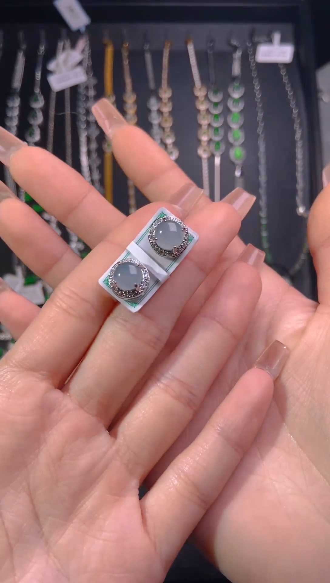 【闪购商品】翡翠耳饰未镶嵌天然翡翠A货128