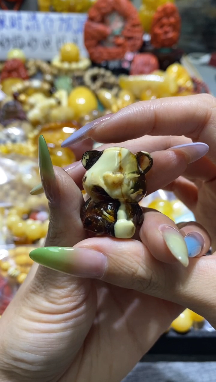 未镶嵌蜜蜡裸石（静）精品奥利奥小熊