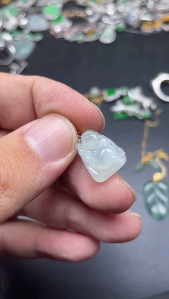 【闪购商品】翡翠耳饰18K金镶嵌塑寄售不退换