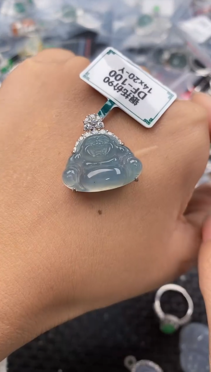 银S925镶嵌戒指翡翠我****福88--3