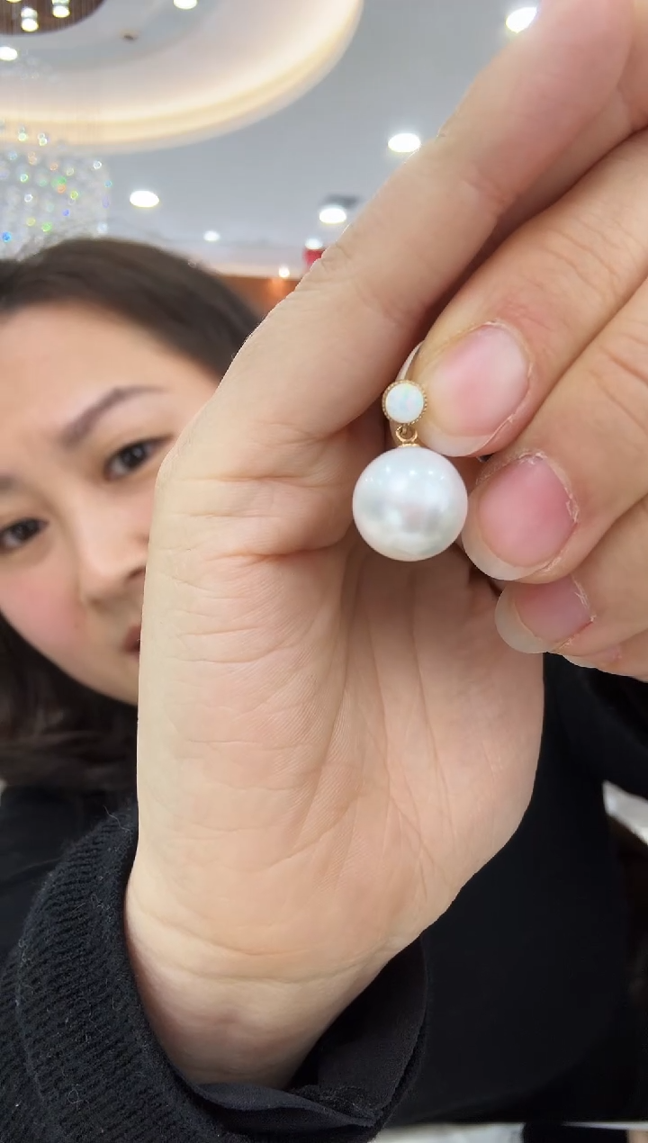 【闪购商品】海水珍珠NN18K金镶嵌海水澳白18K金吊坠送金链@@C672