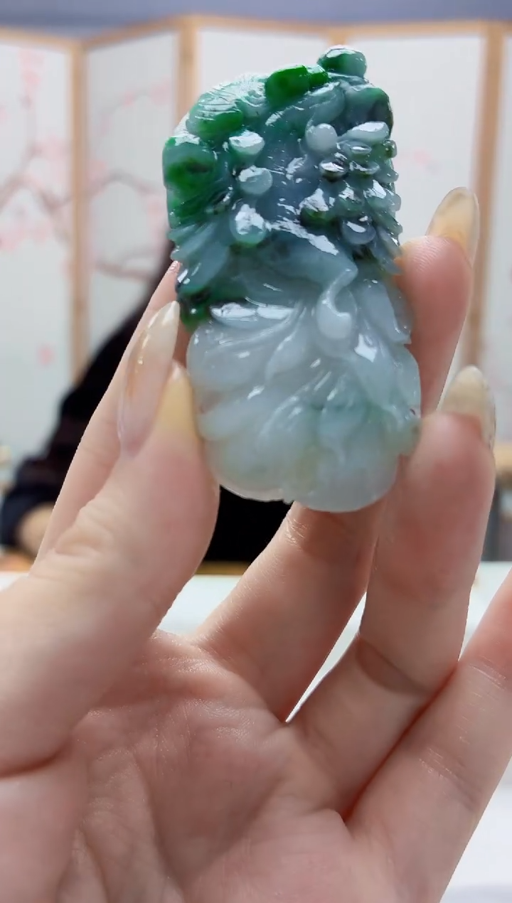未镶嵌定制翡翠4829jw-毛货挂件38