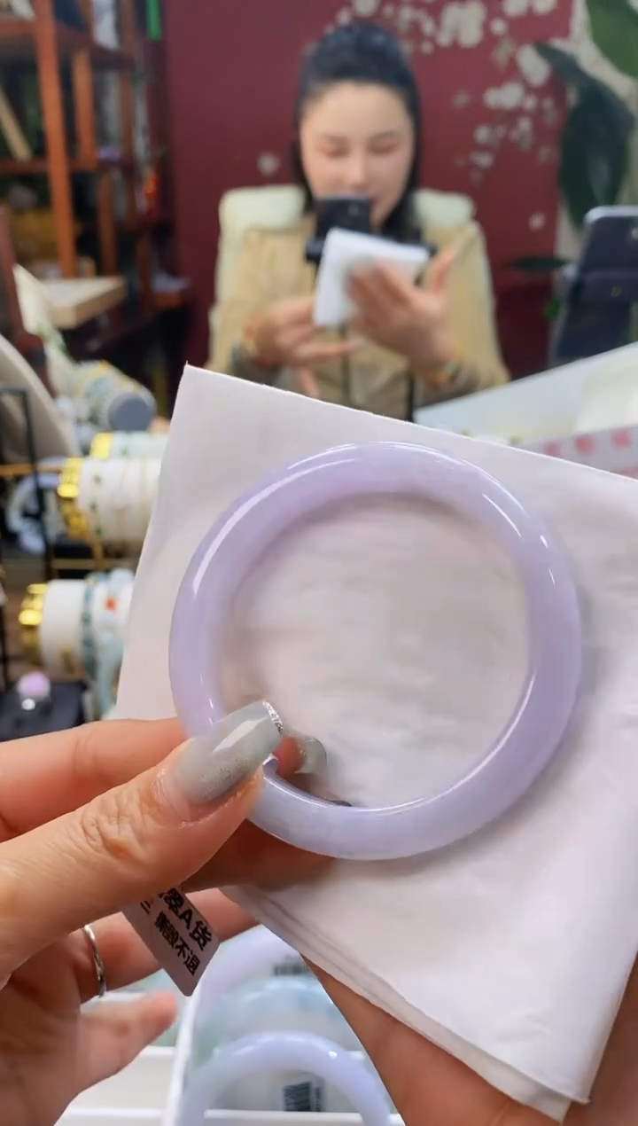 【闪购商品】翡翠手镯未镶嵌128冰紫55-57/11.0*7.9