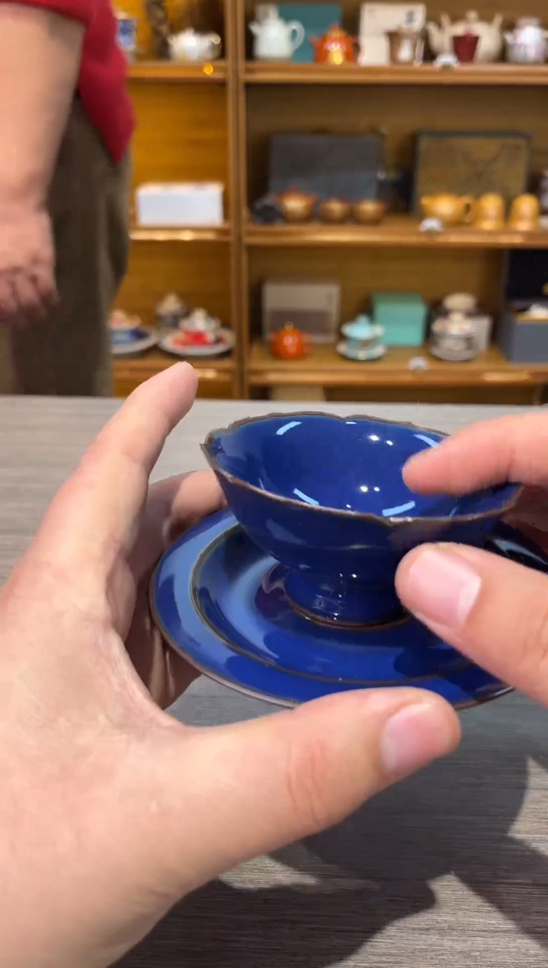【闪购商品】蓝色一杯一垫茶具茶具