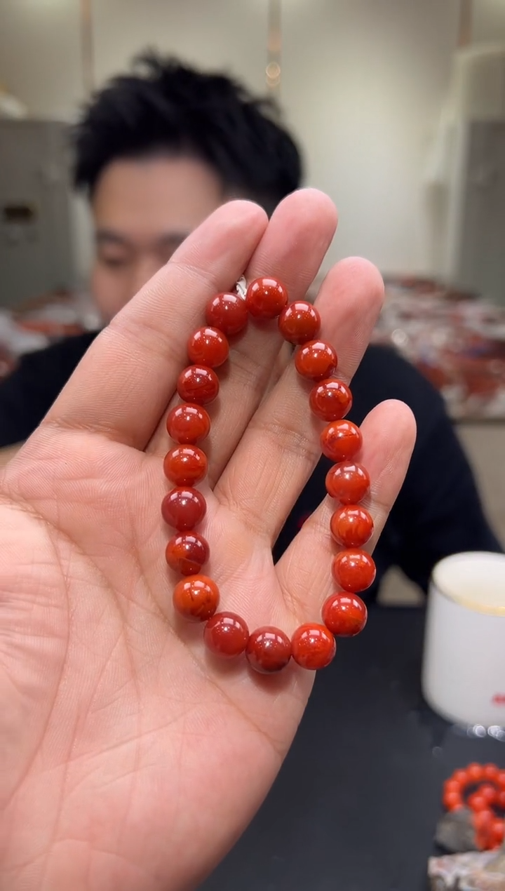 【闪购商品】南红玛瑙手链未镶嵌南红多圈9mm/ht88381多样性发货