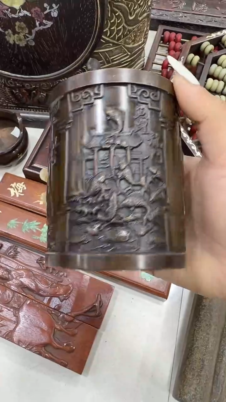 沐头淘摆件雕件 笔筒