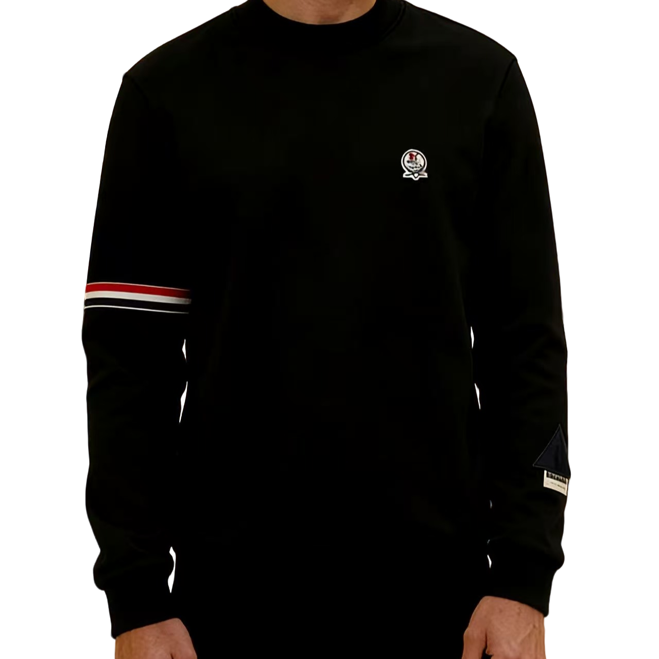 【送短袖 】意大利滑雪系列秋冬新款加绒男士打底衫轻奢圆领长袖