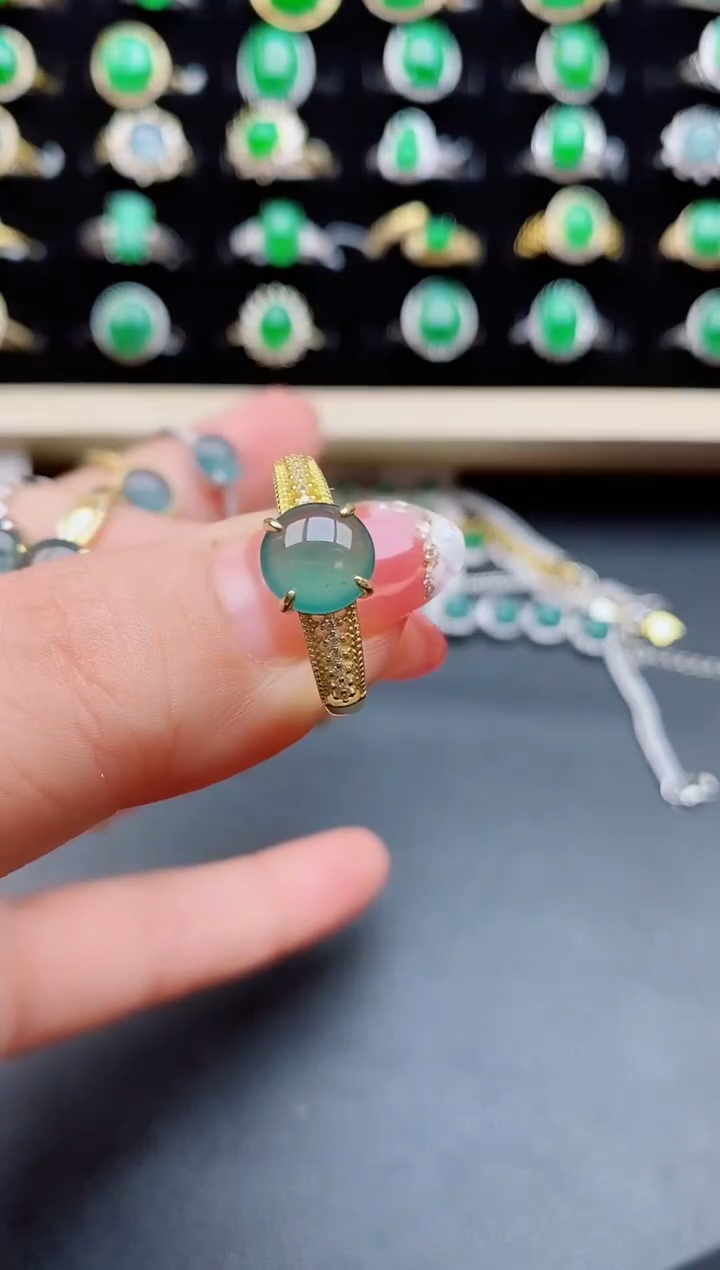 【闪购商品】翡翠戒指银S925镶嵌12112