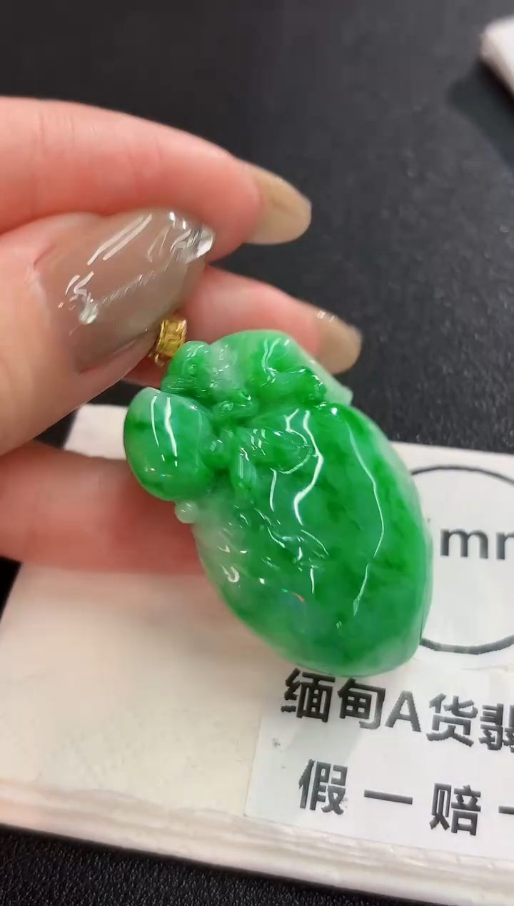 翡翠18K金镶嵌颈饰 缅料A货/支持复检/一件