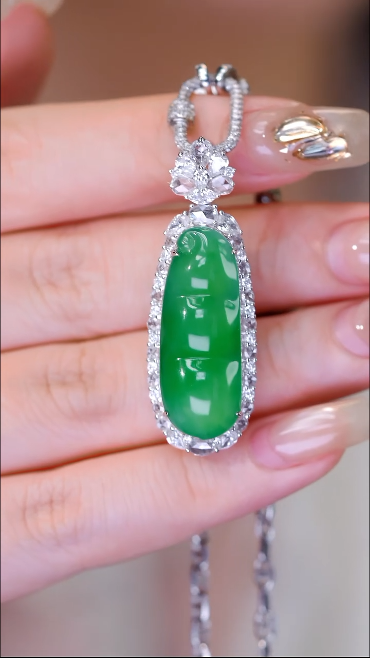 套链18K金镶嵌翡翠6