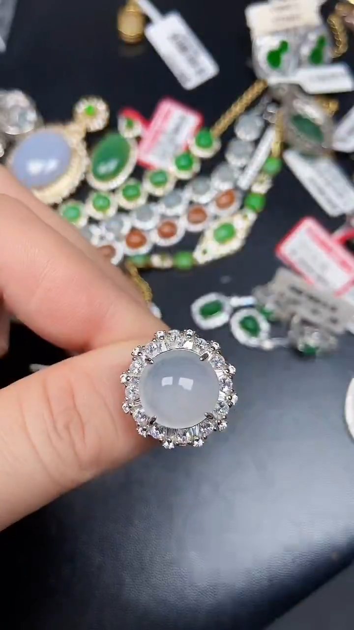 银S925镶嵌戒指翡翠3280