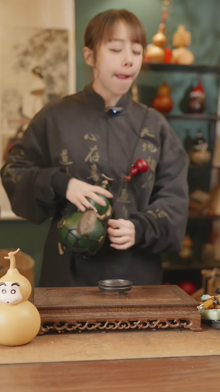 【闪购商品】215号精品天然大漆工艺防渗内胆酒葫芦~