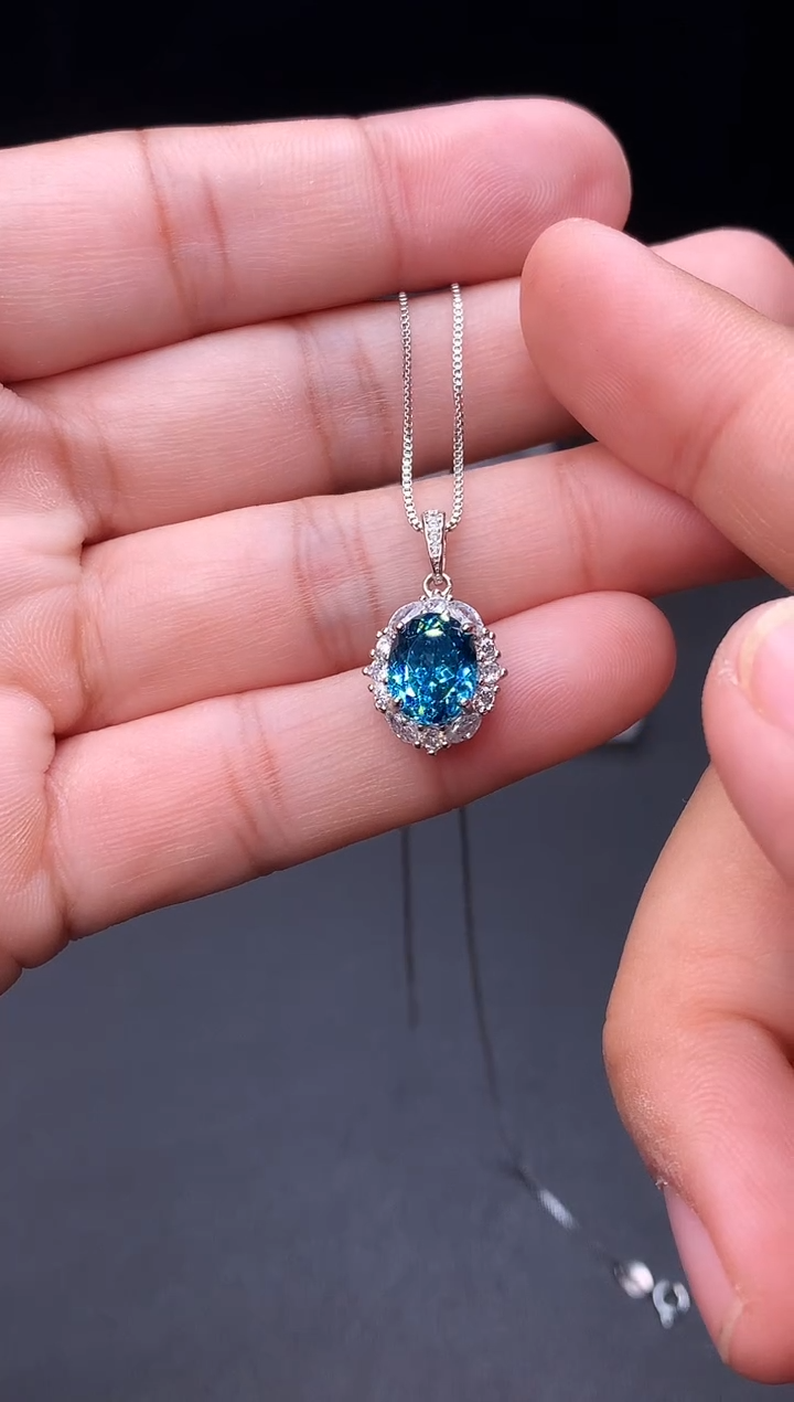 颈饰银S925镶嵌碧玺22