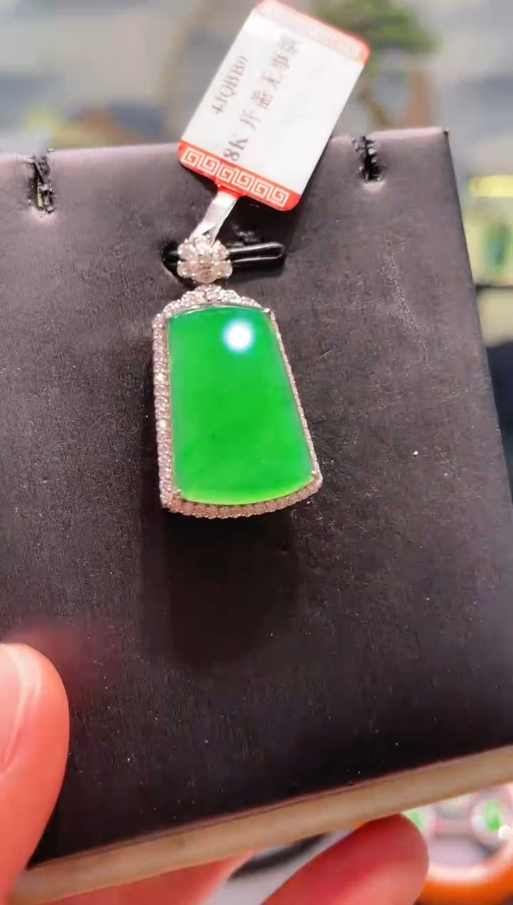 【闪购商品】翡翠颈饰18K金镶嵌A28天然A货翡翠