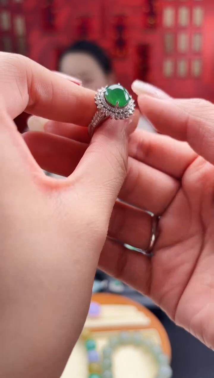 【闪购商品】翡翠戒指18K金镶嵌戒指