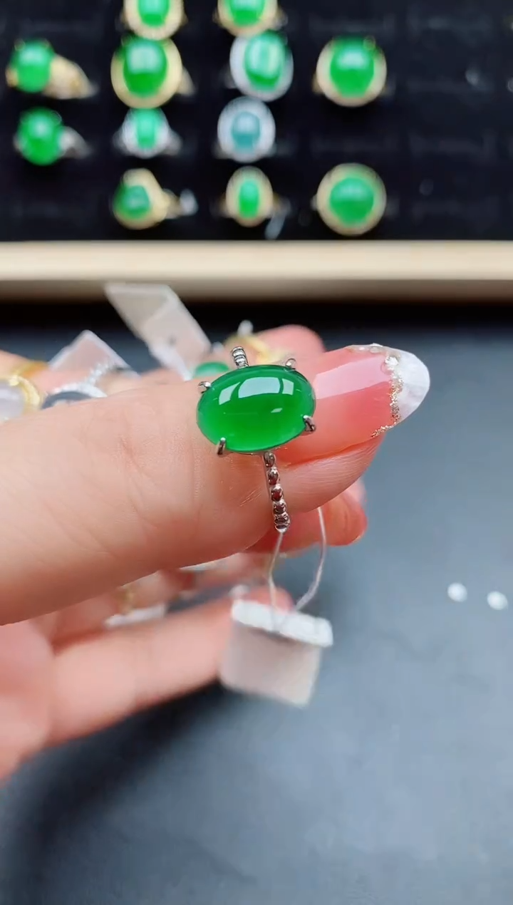 【闪购商品】翡翠戒指银S925镶嵌58500