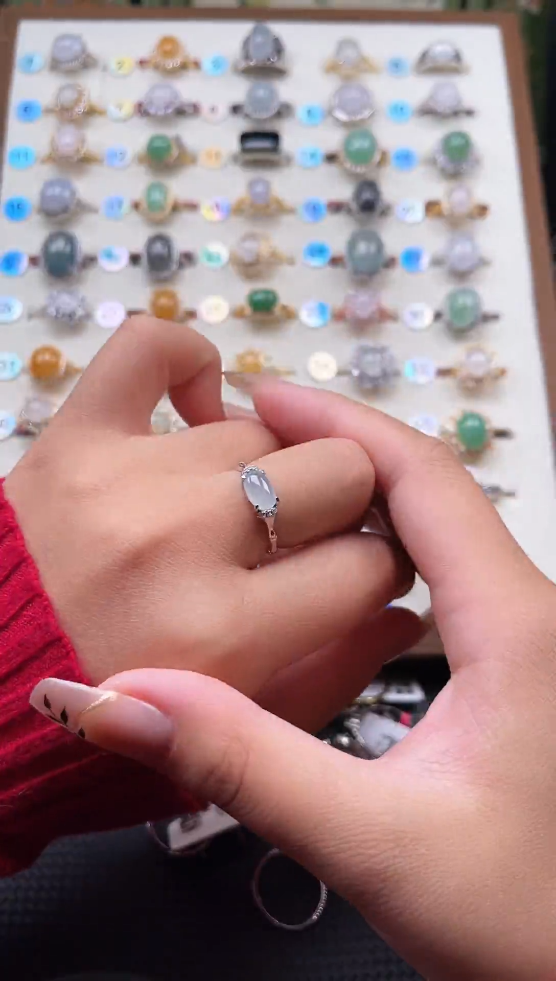 【闪购商品】翡翠戒指银S925镶嵌天然A货翡翠戒指