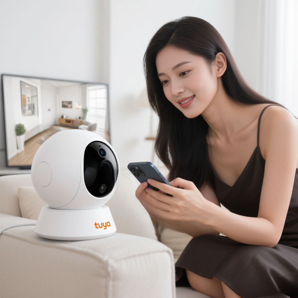 Tuya涂鸦智能监控4K高清红外摇头室内家用摄像头无线监控摄像头