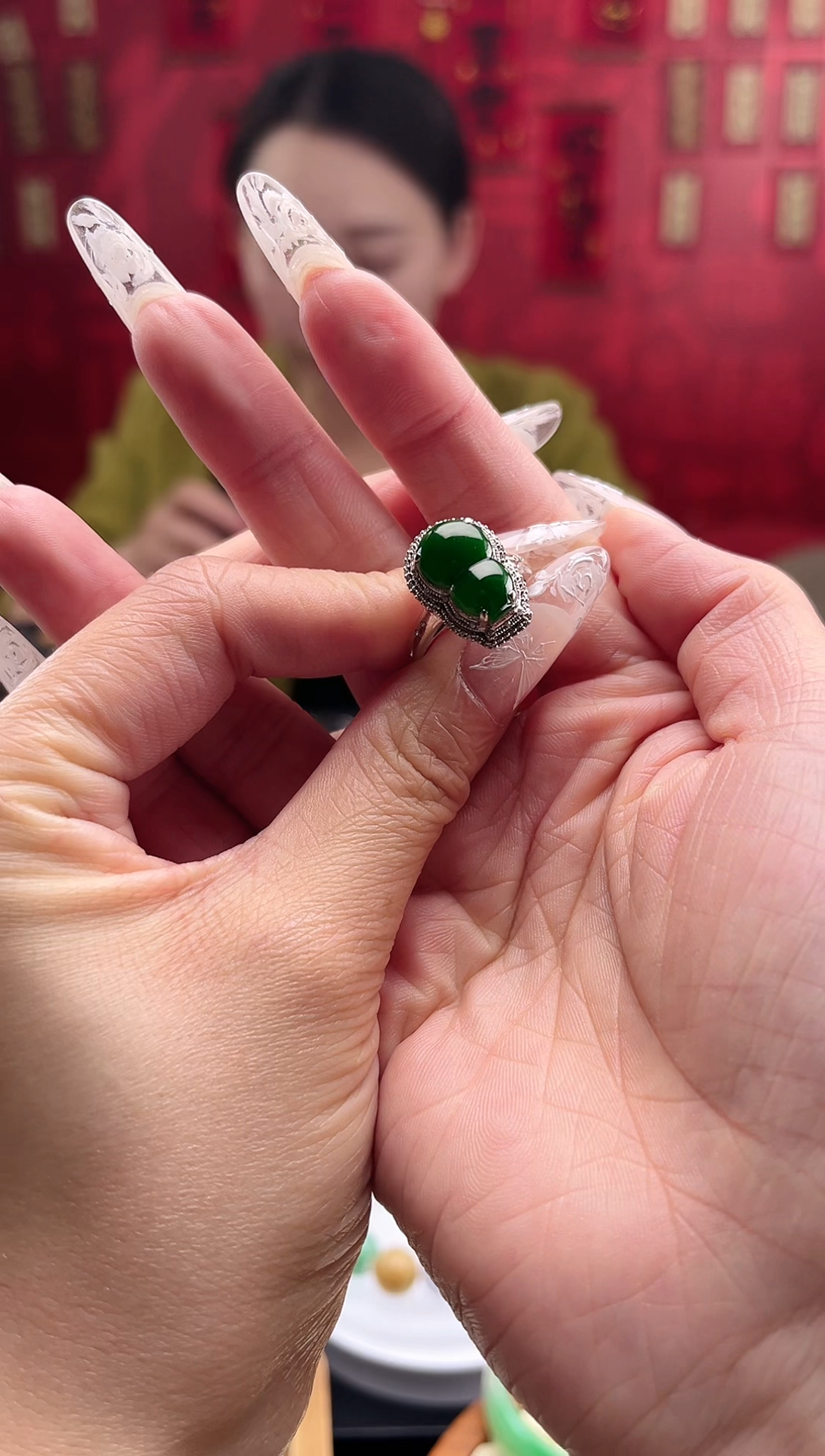 【闪购商品】翡翠戒指18K金镶嵌戒指