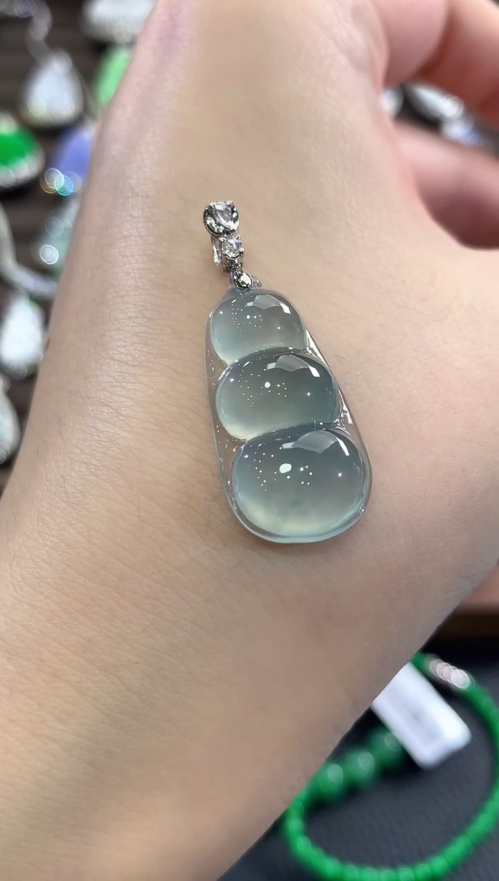 吊坠(不含链)18K金镶嵌翡翠b78     