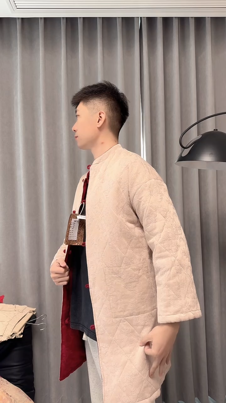 中长款提花两面穿棉衣