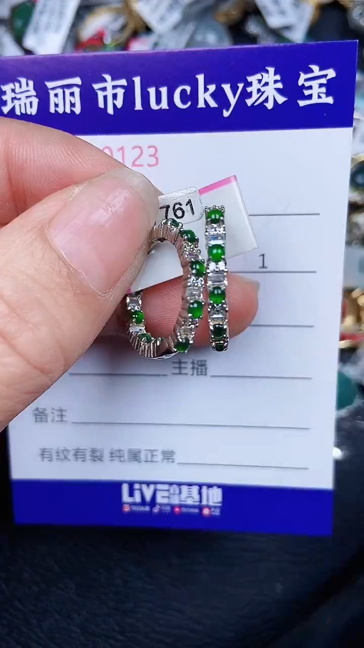 颈饰银S925镶嵌翡翠123