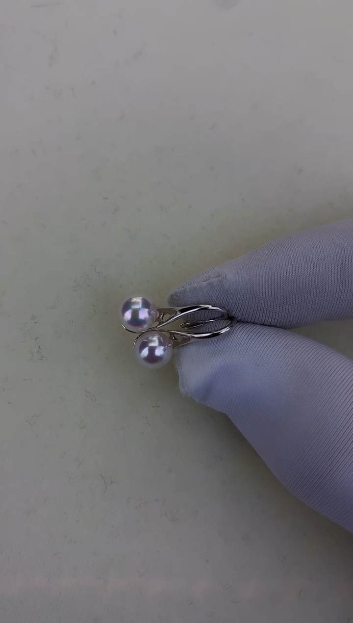 银S925镶嵌DA海水珍珠 GD054 耳钩