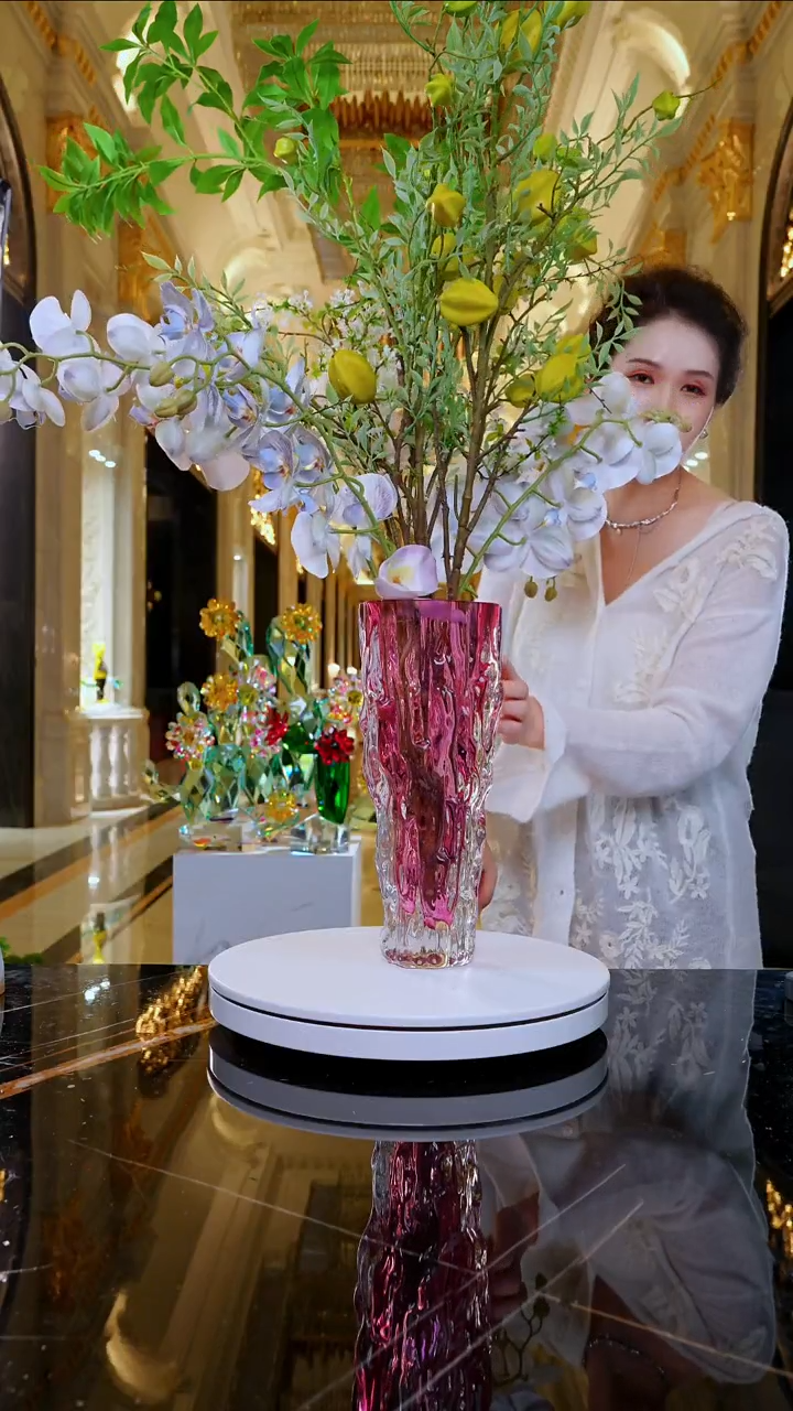 摆件AJ06593金红肌理纹花器