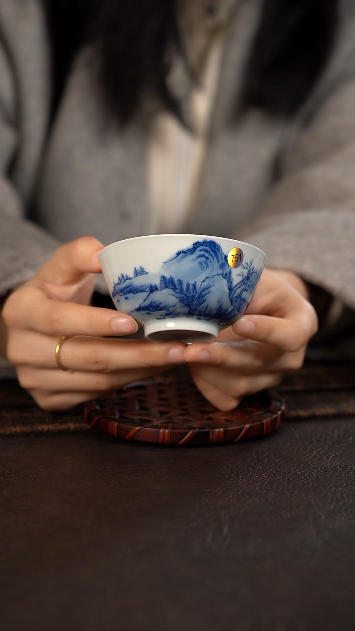 【闪购商品】杯751号HLX陶瓷山水撇口杯