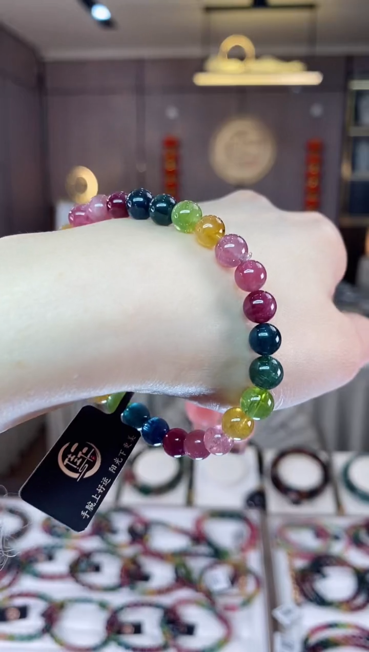 【闪购商品】碧玺单圈手串6mm+未镶嵌一物一证dan