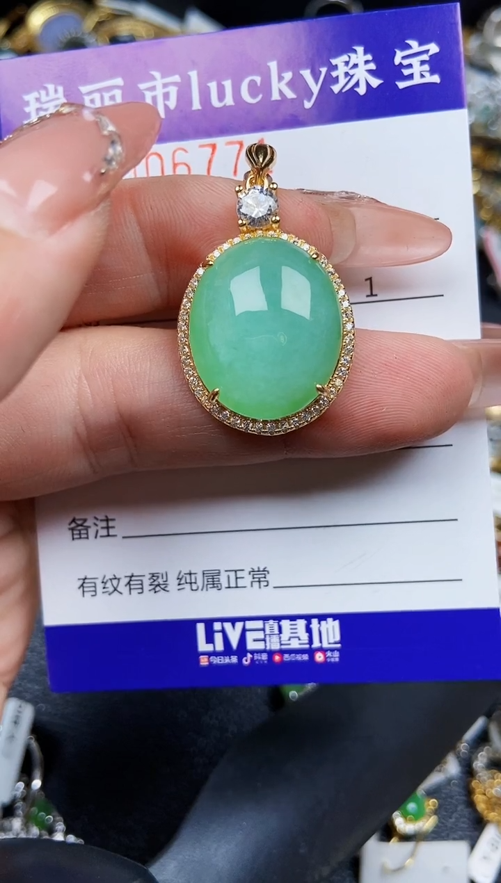 翡翠银S925镶嵌颈饰6771