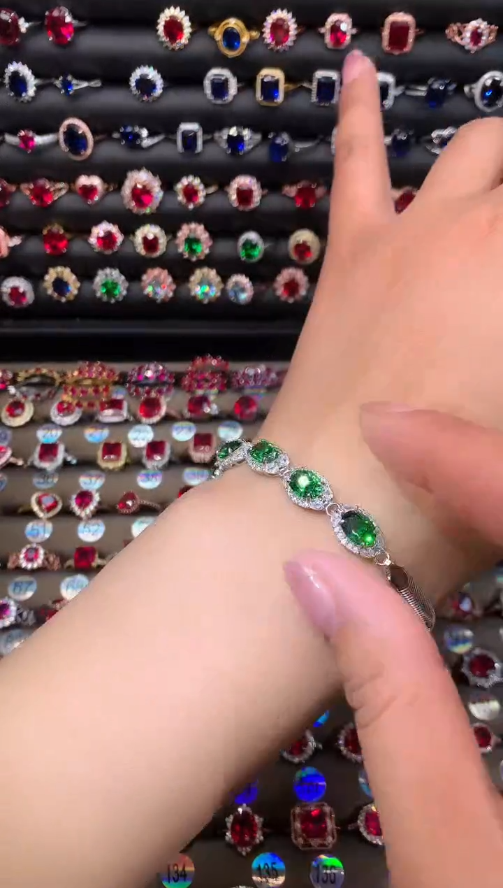 【闪购商品】透辉石手链银S925镶嵌1