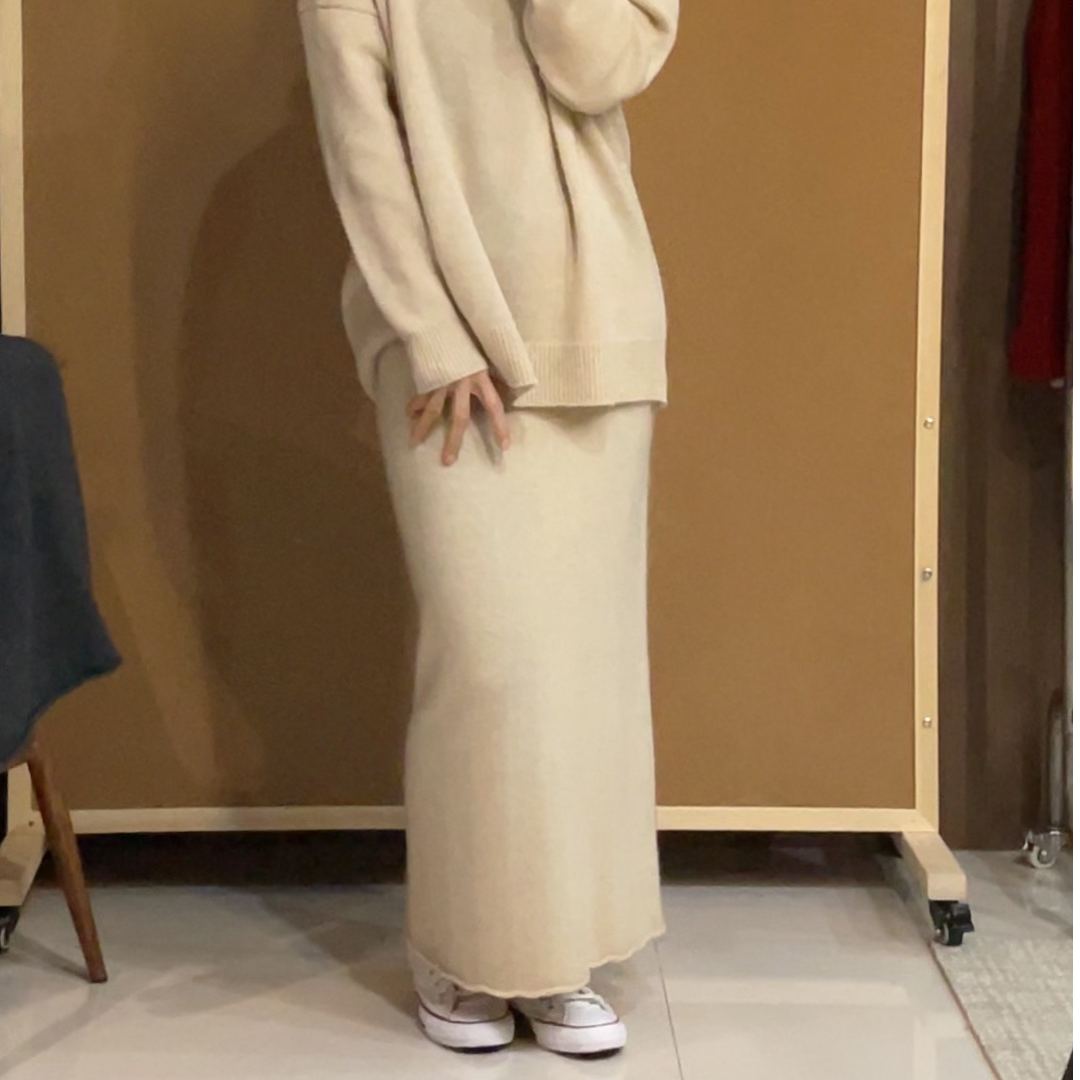 高定款100%纯山羊绒显瘦半身裙 气质百搭修身秋冬