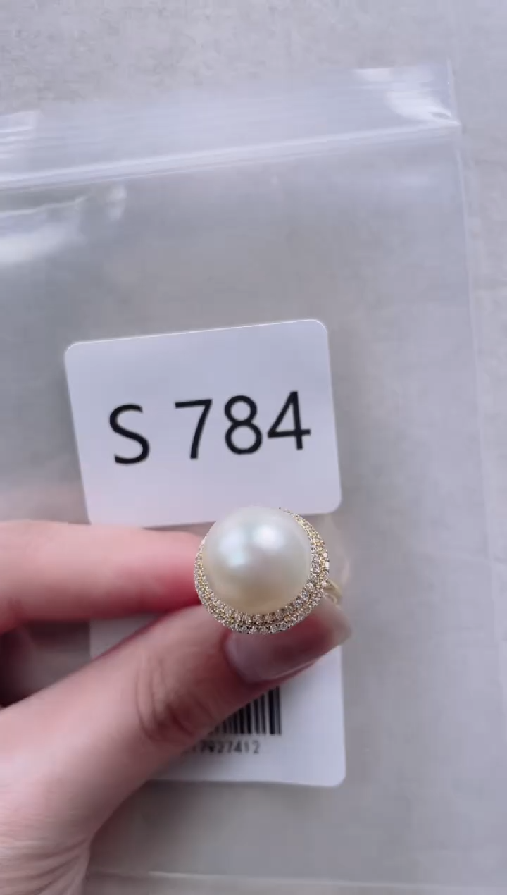 【闪购商品】海水珍珠戒指银S925镶嵌S784