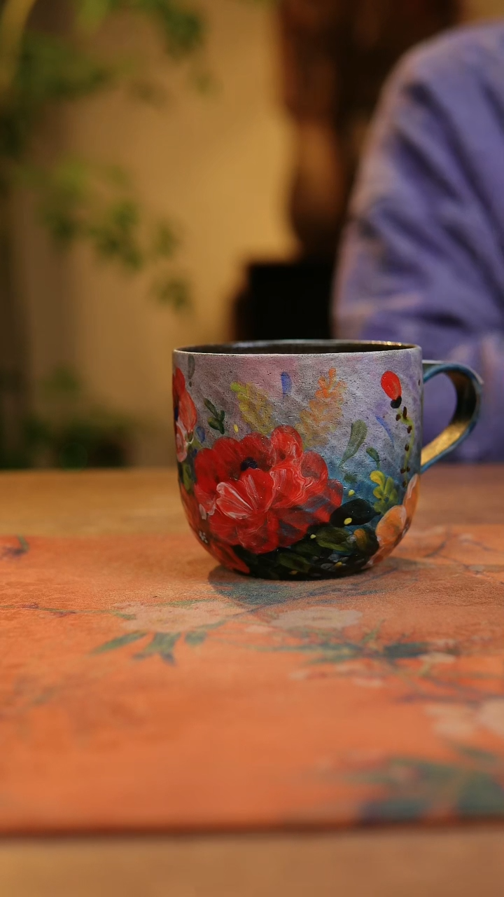 【闪购商品】瓷片1974景德镇手工手绘釉下彩高温瓷