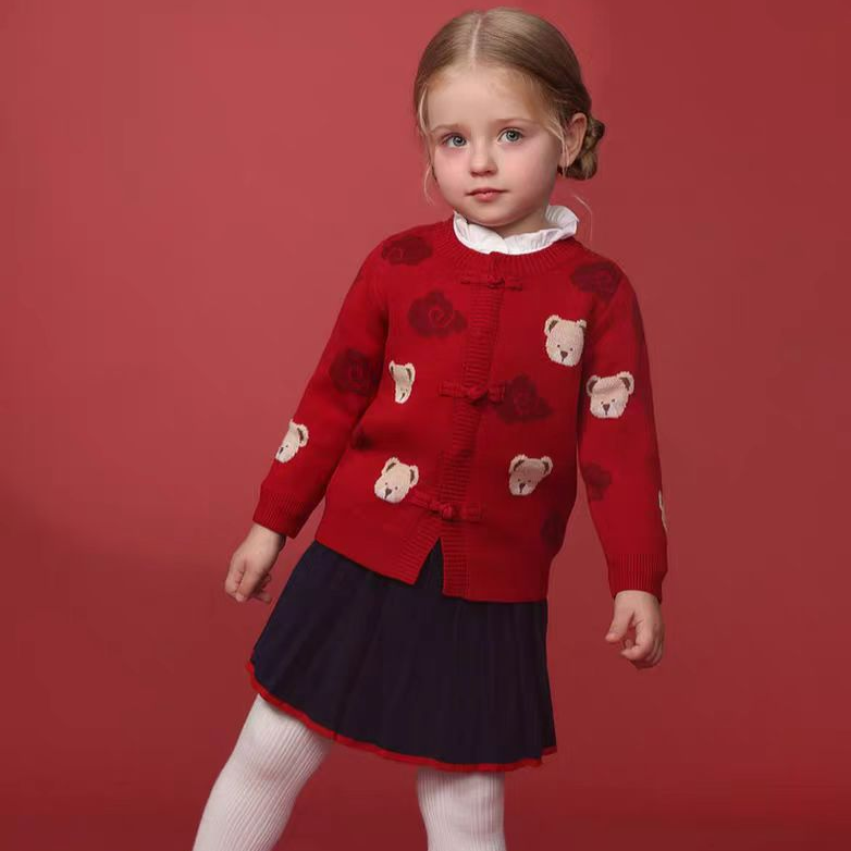 【新年】PawinPaw童装26年新款男女宝宝新中式针织开衫PBCKG6C91E