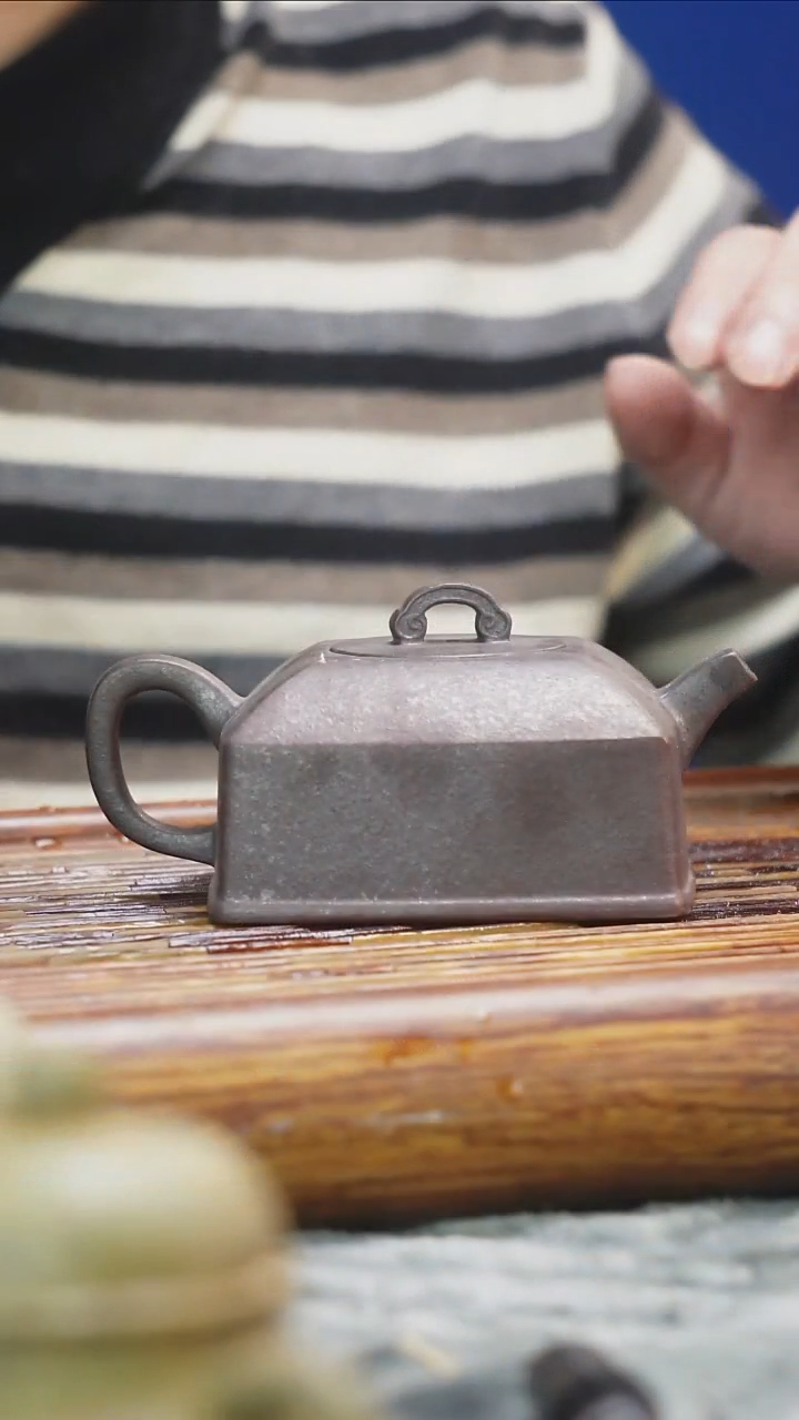 茶壶紫砂紫泥高温柴烧四方折角器