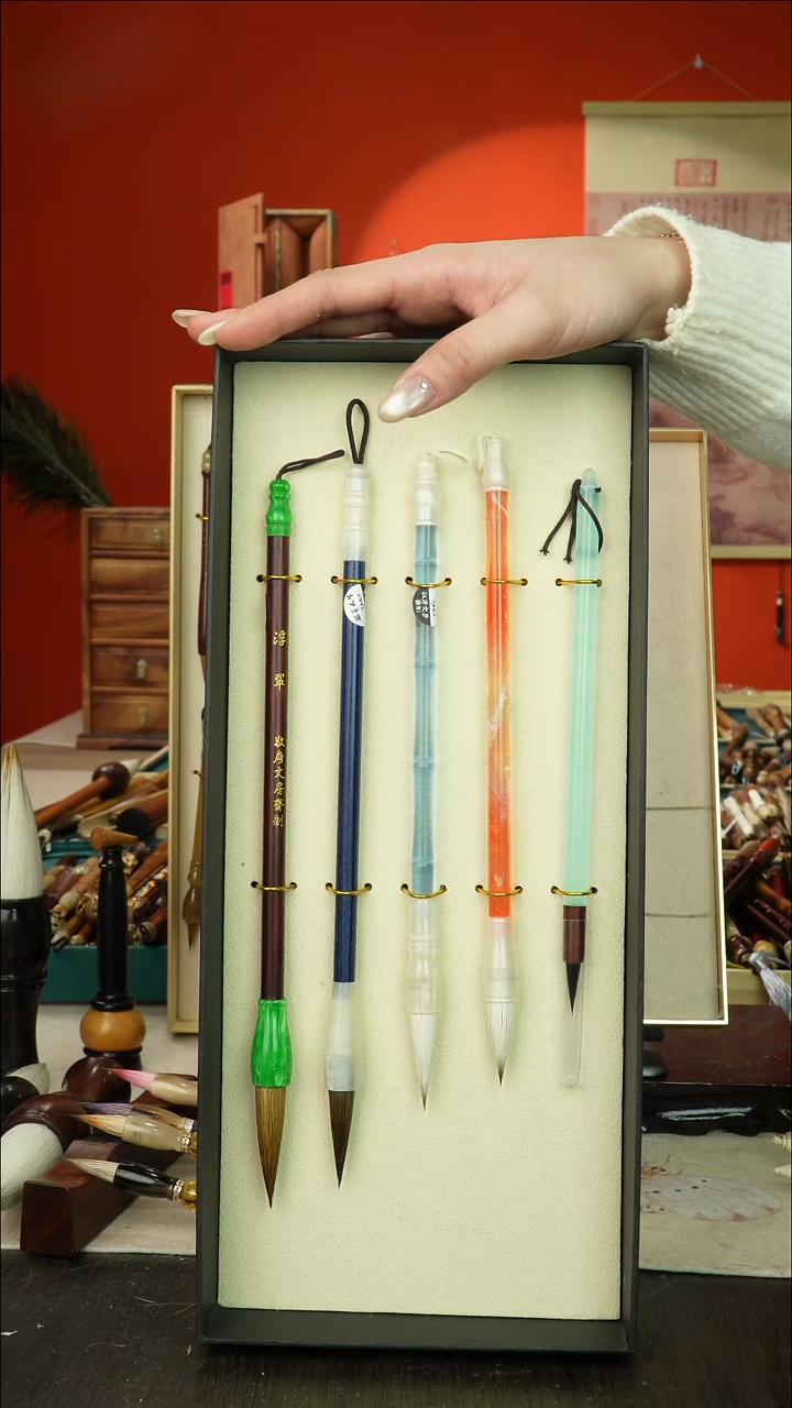 289号闪孤品高货毛笔链接 清水试笔 蘸墨不退