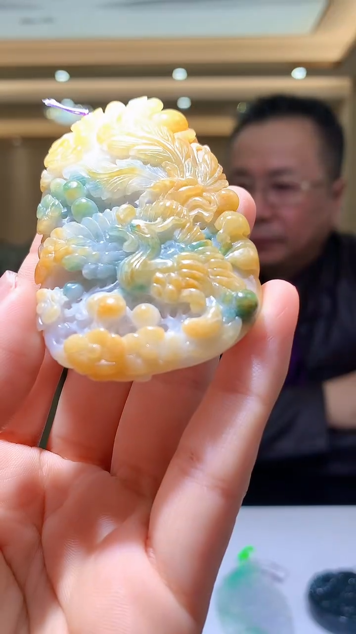 【闪购商品】定制翡翠未镶嵌1089hm-毛货挂件43