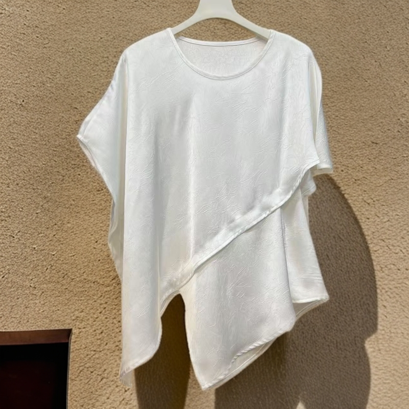 【香云阁】夏季设计师款不规则圆领上衣小衫