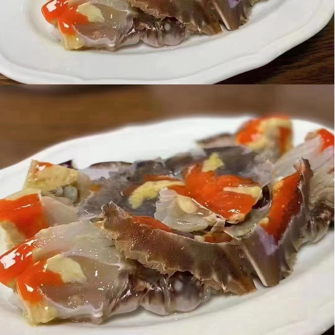 舟山特色老底子风味红膏呛蟹