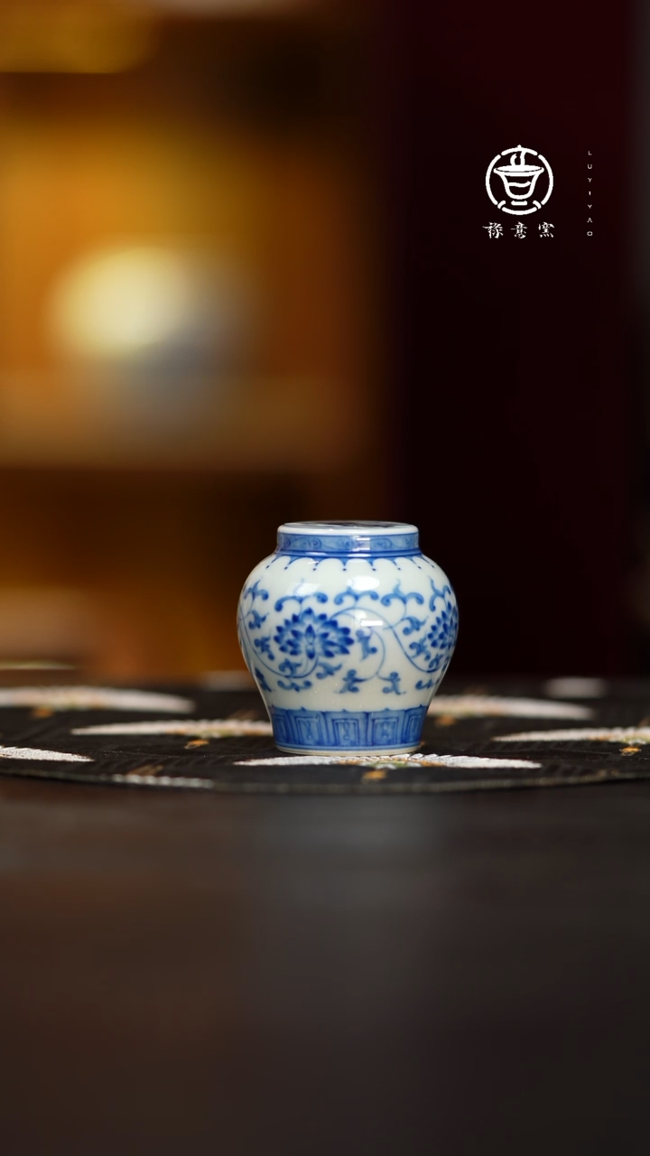 【闪购商品】禄意窑青花缠枝莲盖置